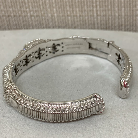 JUDITH RIPKA CZ & Sterling Silver Hinged Cuff Bracelet - Picture 2 of 6